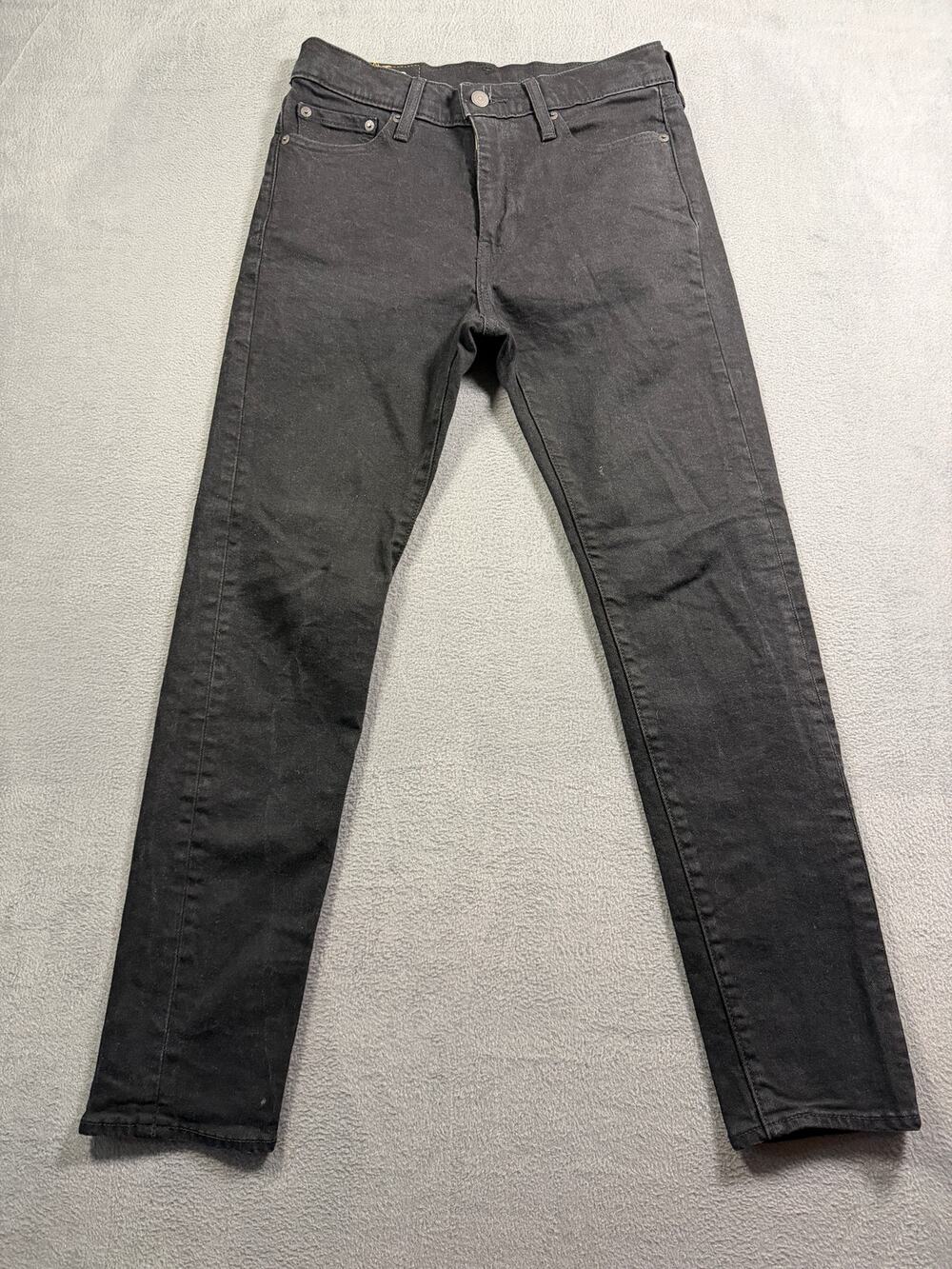 Levis Mens Jeans Size 29 Black Faded Slim Fit Stretch Denim Tapered Leg Pants